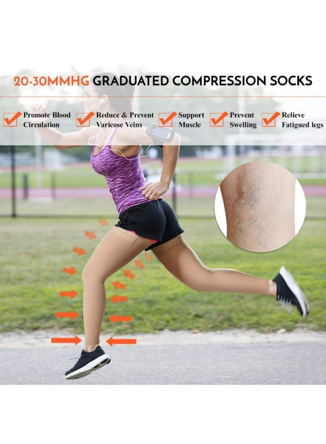 CMGTYYD 1 Pair Thigh High Compression Socks Men Women 20-30mmHg Compression Stockings Compression Sleeves for Varicose Vein Swelling XXL - Image 5