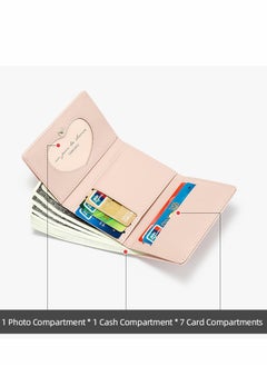 Excefore Small Wallet, Cartoon Cute Wallet for Girls, Trifold Wallet Slim Coin Purse Cash Pocket ID Window, PU Leather Slim Purse  - Image 3