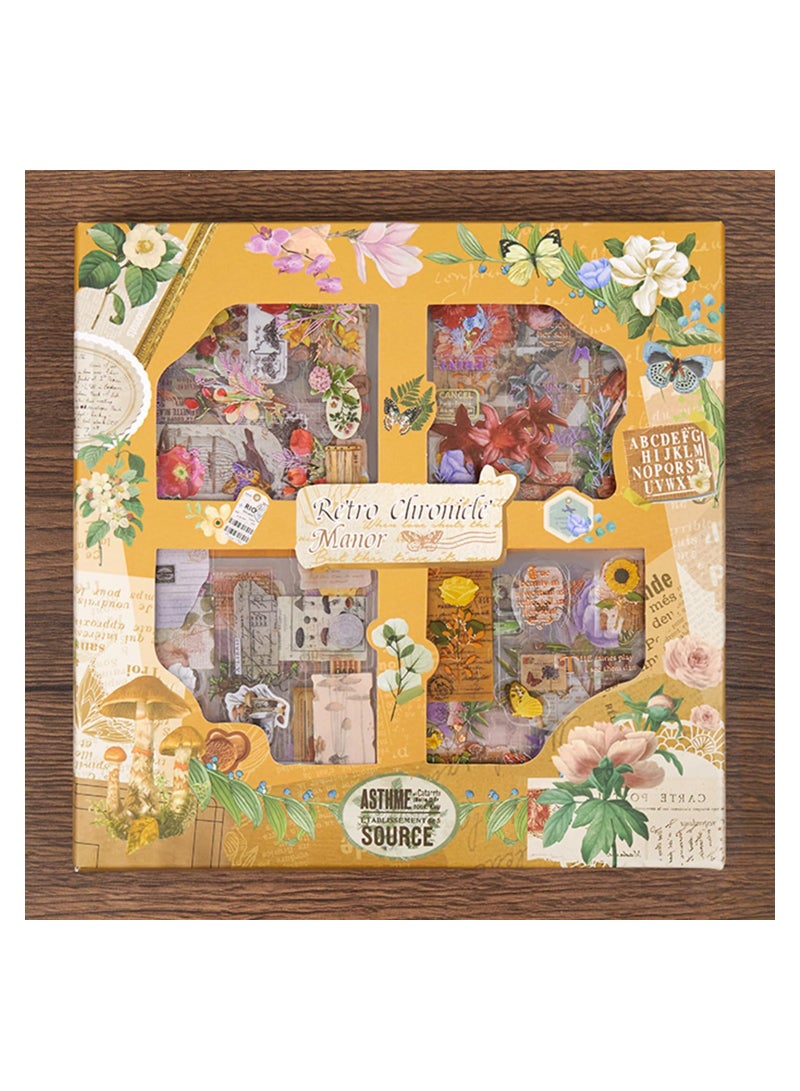 SOLARAE 100 Sheets Vintage Nature Stickers for Junk Journal Supplies, Retro Flower Butterfly Plant Mushroom Decorative Stickers for Scrapbook, DIY Crafts Album Phone Cases Laptops Notebook (Vintage Estate) - Image 1