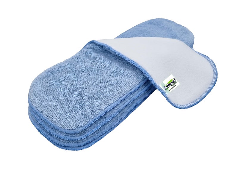 SOFTSPUN Microfiber 4 Layer Baby Diaper Inserts for Cloth Diaper, Pocket Diaper Set Of 4, Large, Age 4-30 Months Washable Reusable Ultra Absorbent Super Soft & Comfortable for Babies. - Image 1