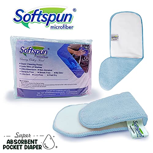 SOFTSPUN Microfiber 4 Layer Baby Diaper Inserts for Cloth Diaper, Pocket Diaper Set Of 4, Large, Age 4-30 Months Washable Reusable Ultra Absorbent Super Soft & Comfortable for Babies. - Image 5
