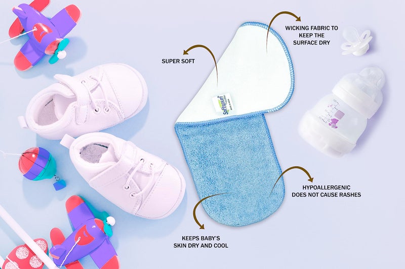 SOFTSPUN Microfiber 4 Layer Baby Diaper Inserts for Cloth Diaper, Pocket Diaper Set Of 4, Large, Age 4-30 Months Washable Reusable Ultra Absorbent Super Soft & Comfortable for Babies. - Image 3