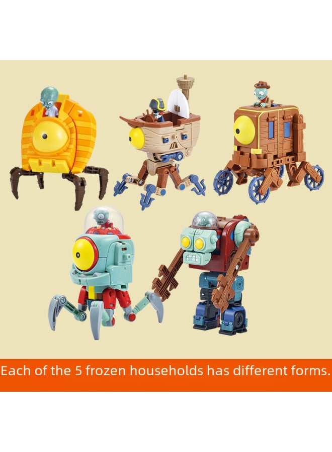 Xinle Genuine Plant War Zombie Deformation Toy Children's Educational Boy Mecha Giant Fit Robot-Color:2607 Sea And Land Mecha Octopus Pirate Ship 【alloy Gift Box Edition】 - Image 4