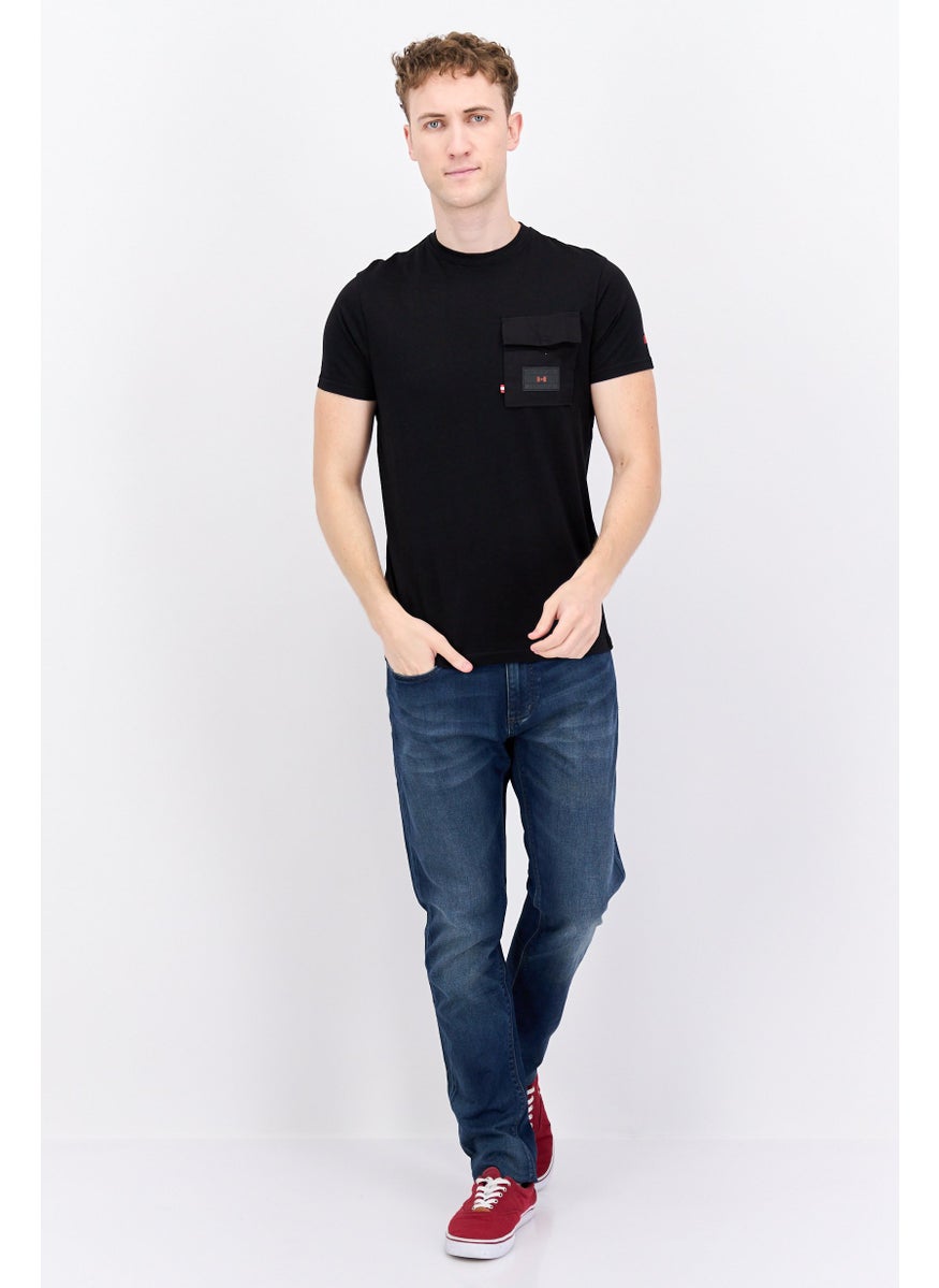 Canadian Peak - Men Crew Neck Short Sleeve Brand Logo T-Shirt, Black - Image 1