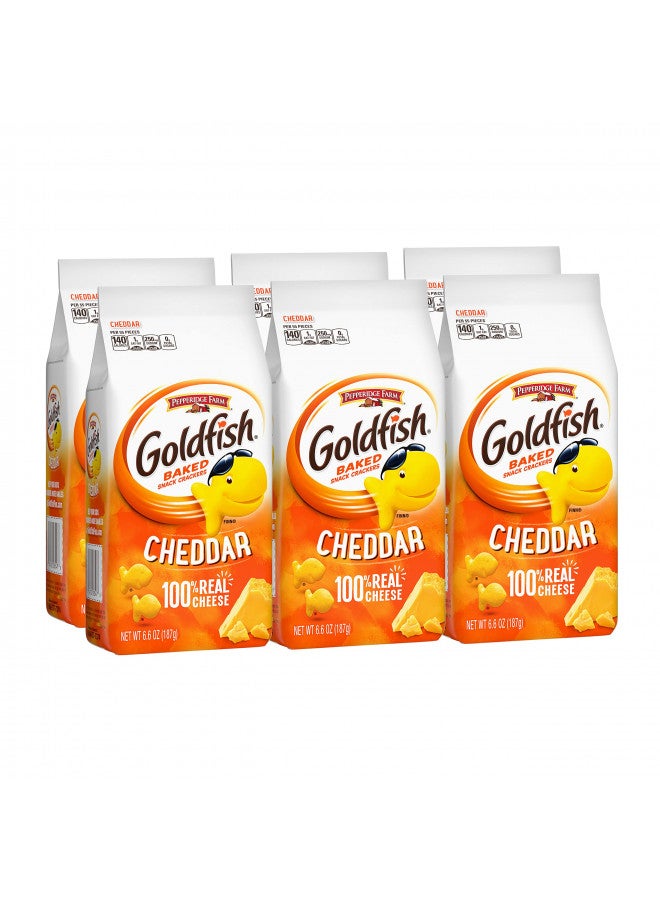 Goldfish Goldfish Cheddar Crackers, Snack Crackers, 6.6 oz. bag, 6 CT box  - Image 1