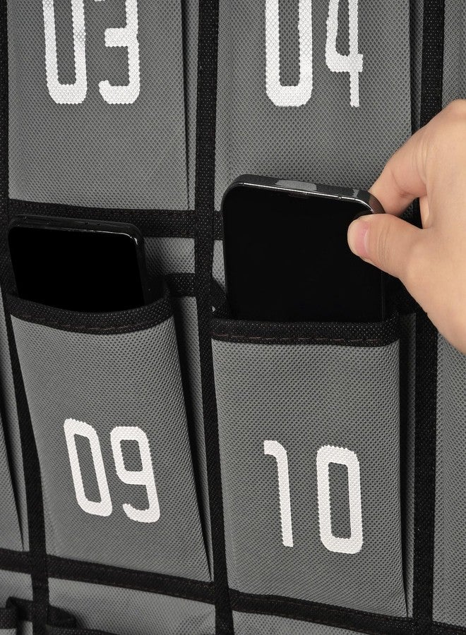 Loghot Classroom Accessories Closet Pocket Chart for Cell Phones Holder Wall Door Hanging Organizer (36 Pockets Gray) - Image 5