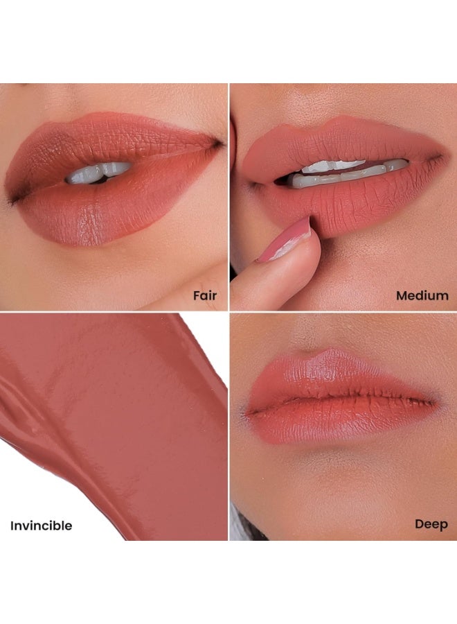 LAMIOR Matte Velvet Liquid Lipstick 8 Hour Coverage | Rich & Long Lasting | lip color for Women | Lightweight & Comfortable - Smudge Proof | Non Transferable | Shade - Invincible, 5 ml - Image 3