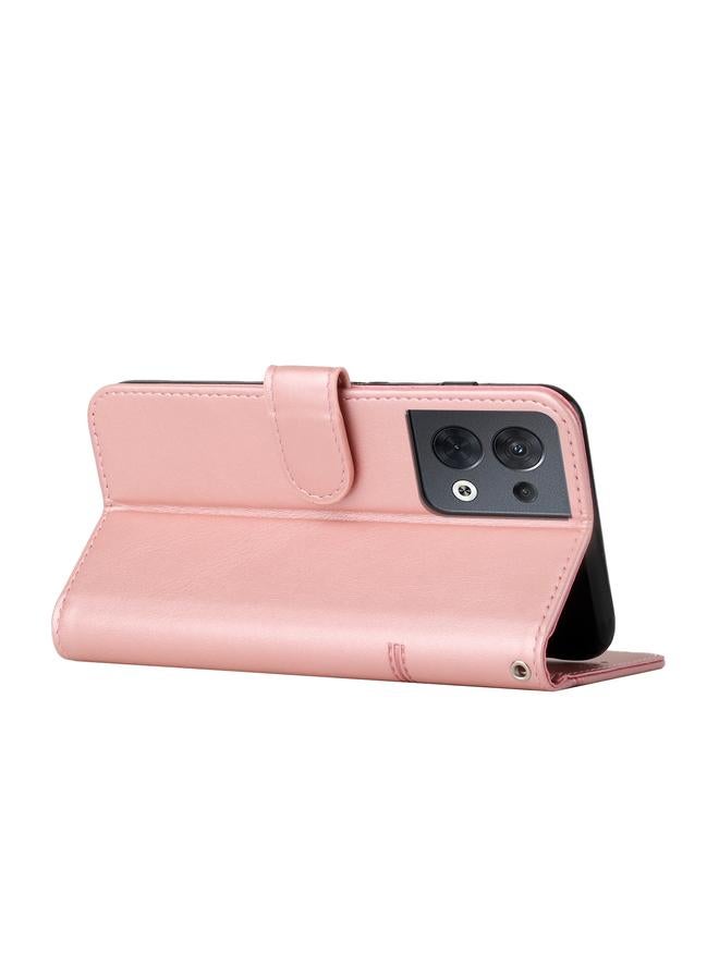 اس-توب جراب لهاتف OPPO Reno8 5G/Reno8 5G جراب هاتف من الجلد بخياطة عالمية ومشبك من جلد العجل - Image 3