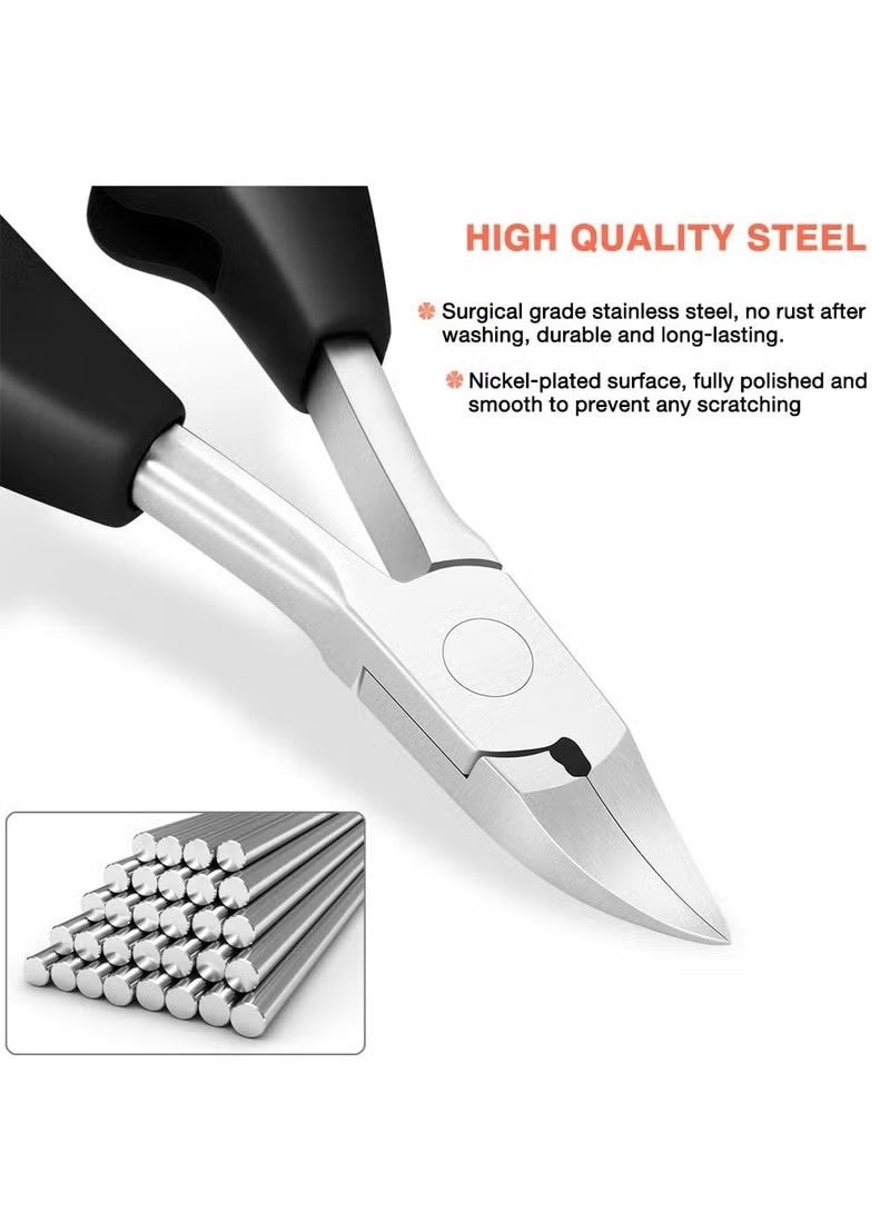 joyzzz Toenail Clippers, Nail Clippers Trimmer for Thick or Ingrown Toenails, Fingernail Clipper Stainless Steel Clippers Scissors,Super Sharp Curved Blade Grooming Tool With ABS handle - Image 4