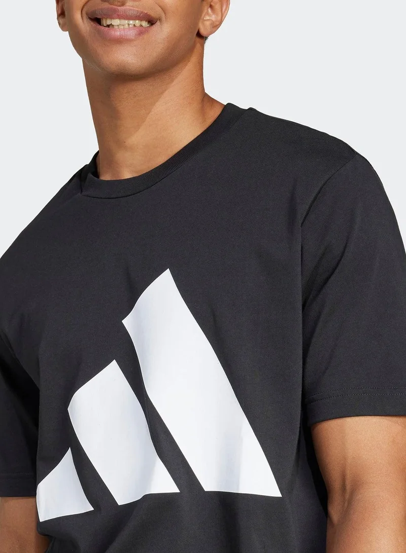 Adidas BLACK/WHITE Essentials Big Logo Single Jersey Tee for Men | Best Price UAE