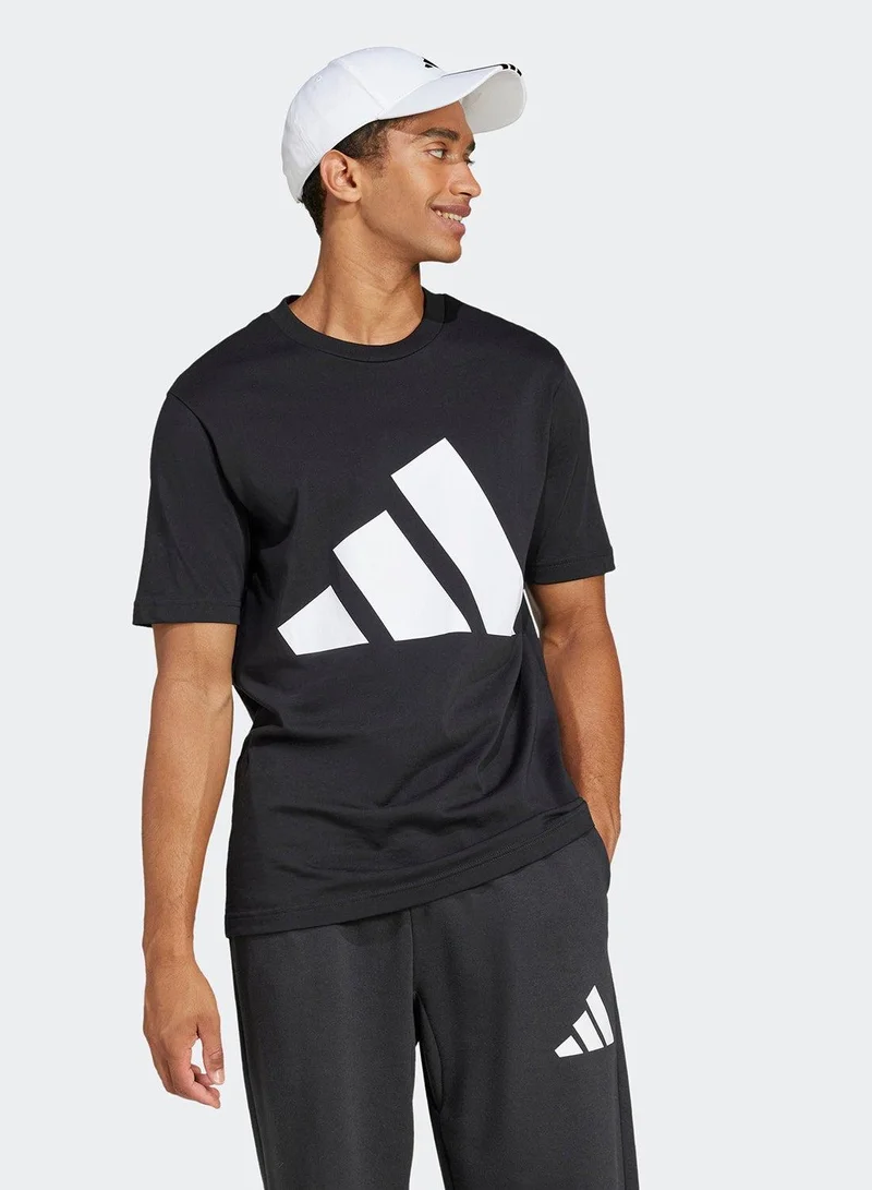 Adidas BLACK/WHITE Essentials Big Logo Single Jersey Tee for Men | Best Price UAE