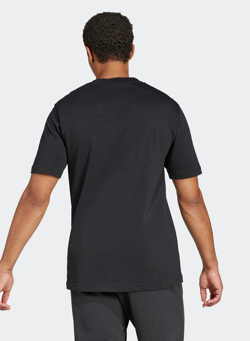 Adidas BLACK/WHITE Essentials Big Logo Single Jersey Tee for Men | Best Price UAE