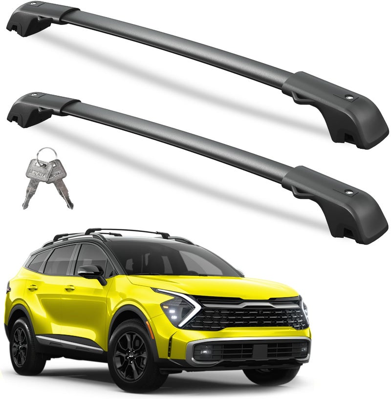 Wonderdriver Roof Rack Cross Bars Compatible with 20232025 Kia Sportage XLine AWDXProXPro Prestige with Raised Rail Not for SX EX LX with Flushed Rail and Panoramic Sunroof Lockable