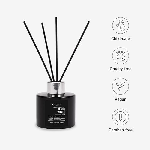 AROMA360 Black Velvet Reed Diffuser Set, Luxury Hotel Inspired Home Diffuser with Hints of Zesty Citrus, Juicy Black Fig, and Floral Rose, Lasting 4 Month Longevity, 100mL - Image 2