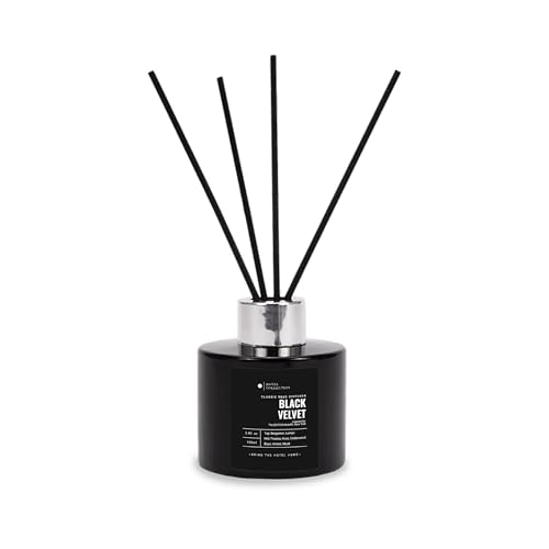 AROMA360 Black Velvet Reed Diffuser Set, Luxury Hotel Inspired Home Diffuser with Hints of Zesty Citrus, Juicy Black Fig, and Floral Rose, Lasting 4 Month Longevity, 100mL - Image 1