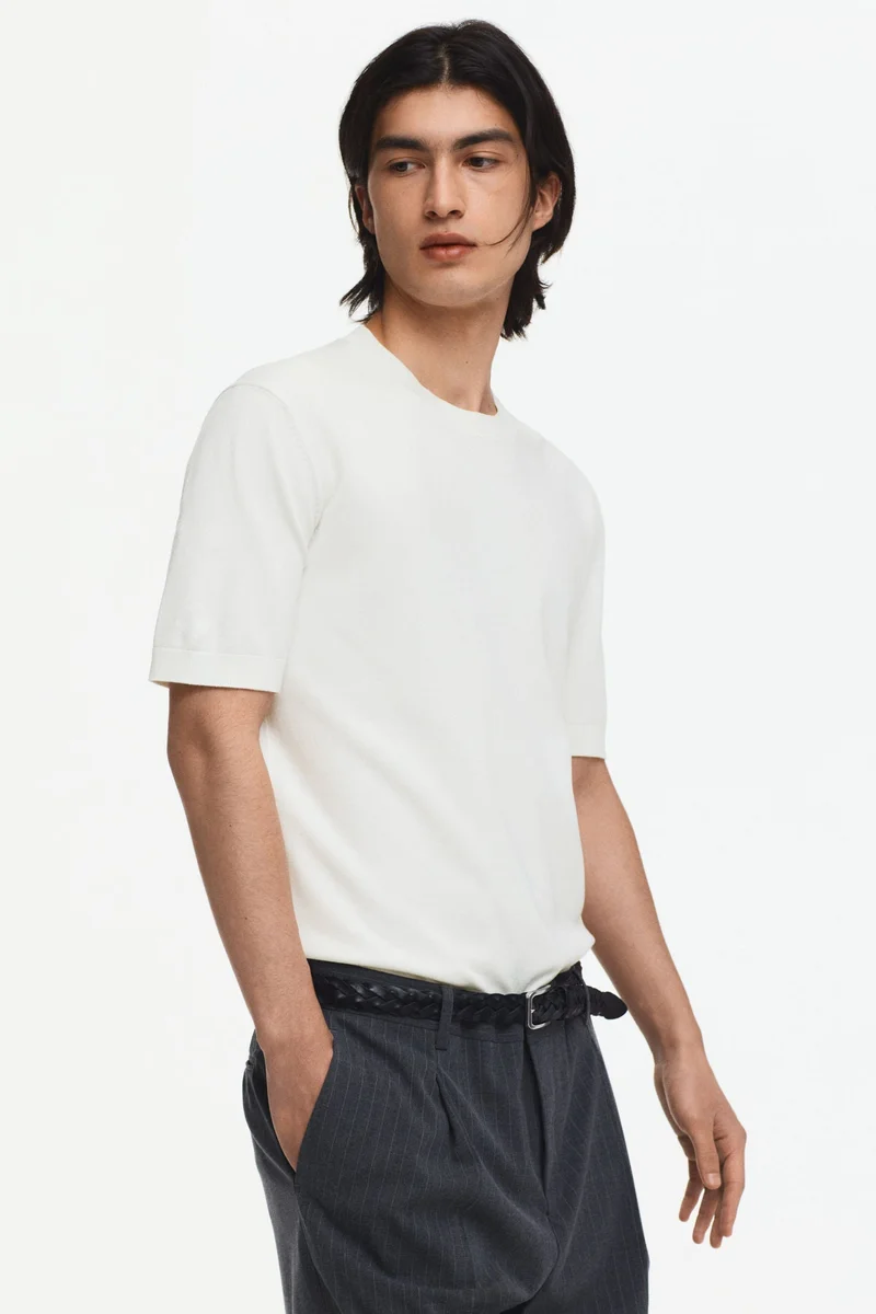 H&M  Slim Fit Knitted T-shirt for Men | Best Price UAE