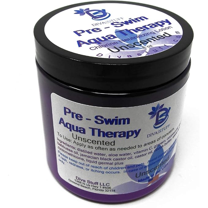 Diva Stuff Pre-Swim Aqua Therapy Chlorine Neutralizing Body Lotion,Protects Skin From Chlorine and Salt Water, Unscented, 3 pack - Image 2