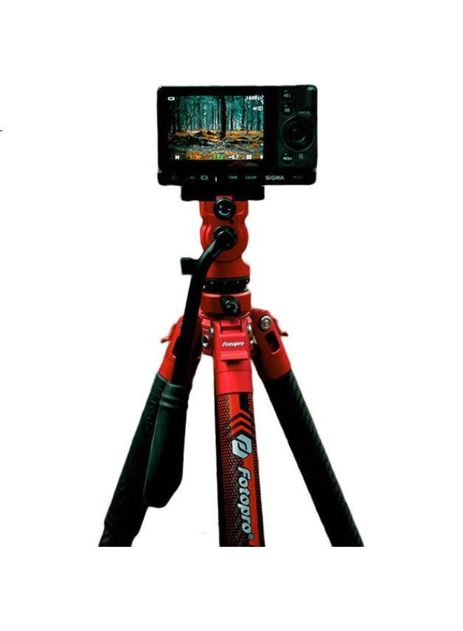 Fotopro Air 3 Lite Video Hydraulic Head Carbon Fiber Camera Mirrorless Photography And Videography Tripod, Flame Orange, Weight 1Kg, Phone Clamp - Image 3