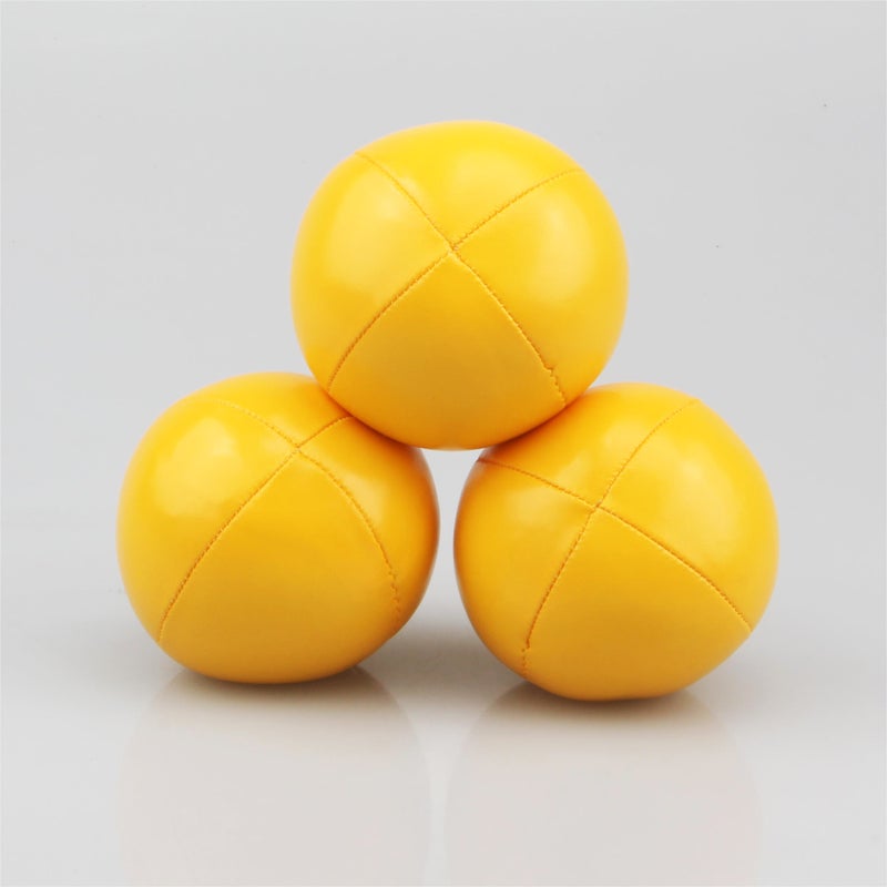 PU Leather Magic Juggling Ball with Net Yellow