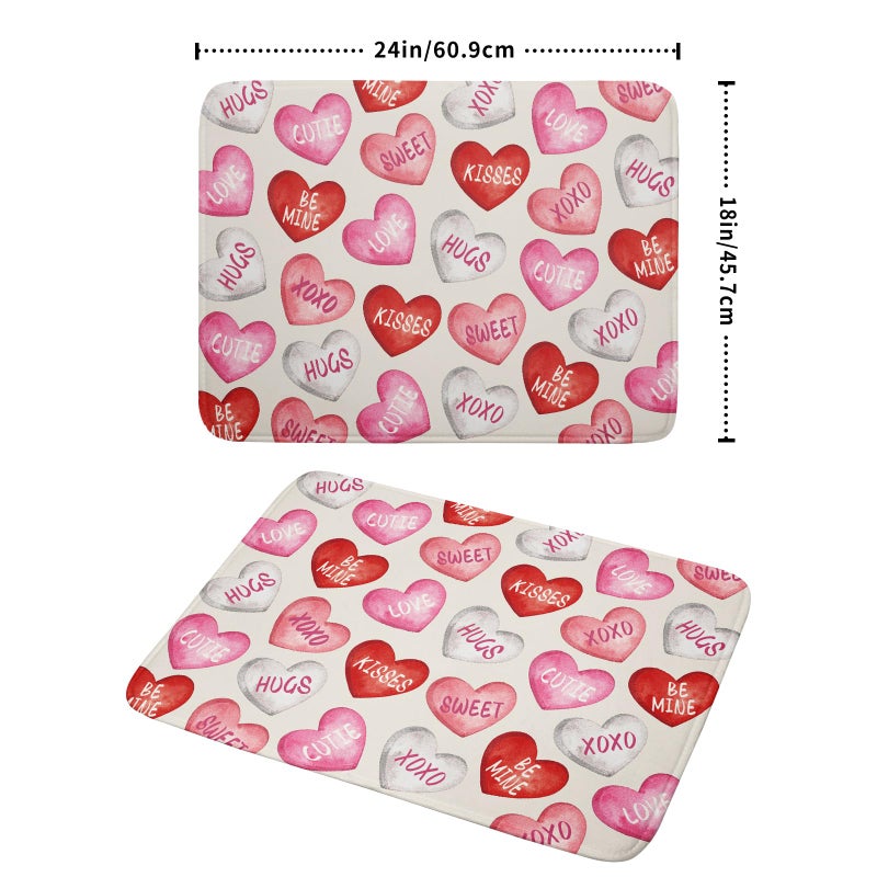 Aytipun Valentines Dish Drying Mat for Kitchen Counter 18x24 Red Pink Love Heart Valentine's Day Holiday Themed Absorbent Reversible Microfiber Drying Mats Kitchen Countertop Protector Dishes Drainer Pad - Image 2