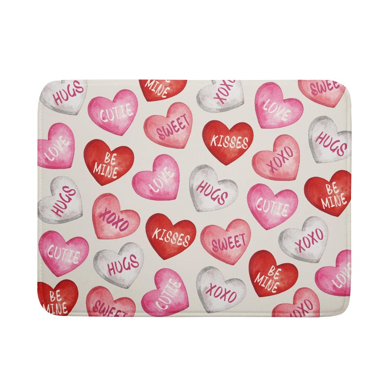 Aytipun Valentines Dish Drying Mat for Kitchen Counter 18x24 Red Pink Love Heart Valentine's Day Holiday Themed Absorbent Reversible Microfiber Drying Mats Kitchen Countertop Protector Dishes Drainer Pad - Image 1