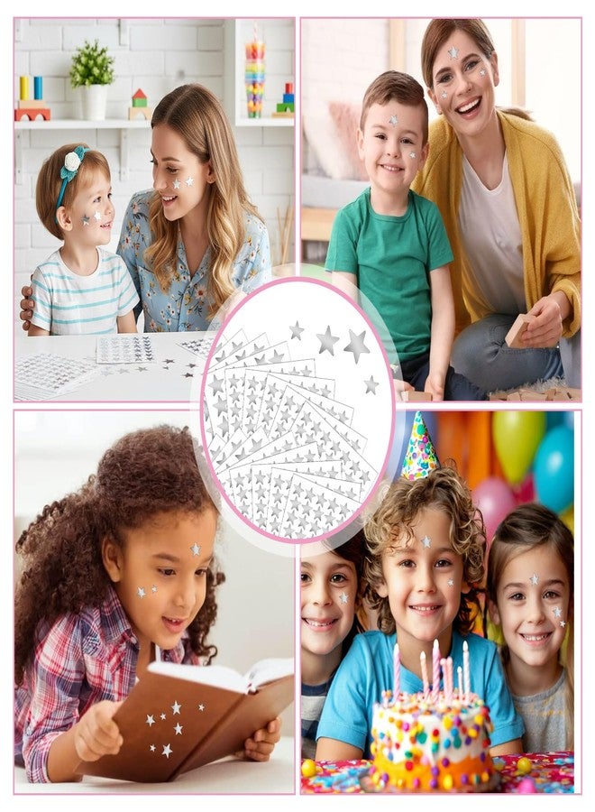 Quilax 30 Sheets 3 Size Silver Star Stickers, Glitter Self-Adhesive Silver Stickers for Handicrafts Christmas Decoration, Classroom Teacher Supplies, Glitter Stars Sticker as Reward Labels - Image 4