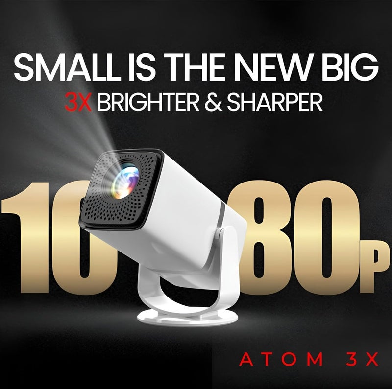 BIGASUO Atom 3X | Real Full HD 1080p Native, Automatic Android iOS Projector | 300 ISO | Rotatable Design | 4K HDR Support | Inbuilt Netflix,| ARC-HDMI, USB, WiFi-6, BT, Screen Mirroring (BGP46) - Image 4
