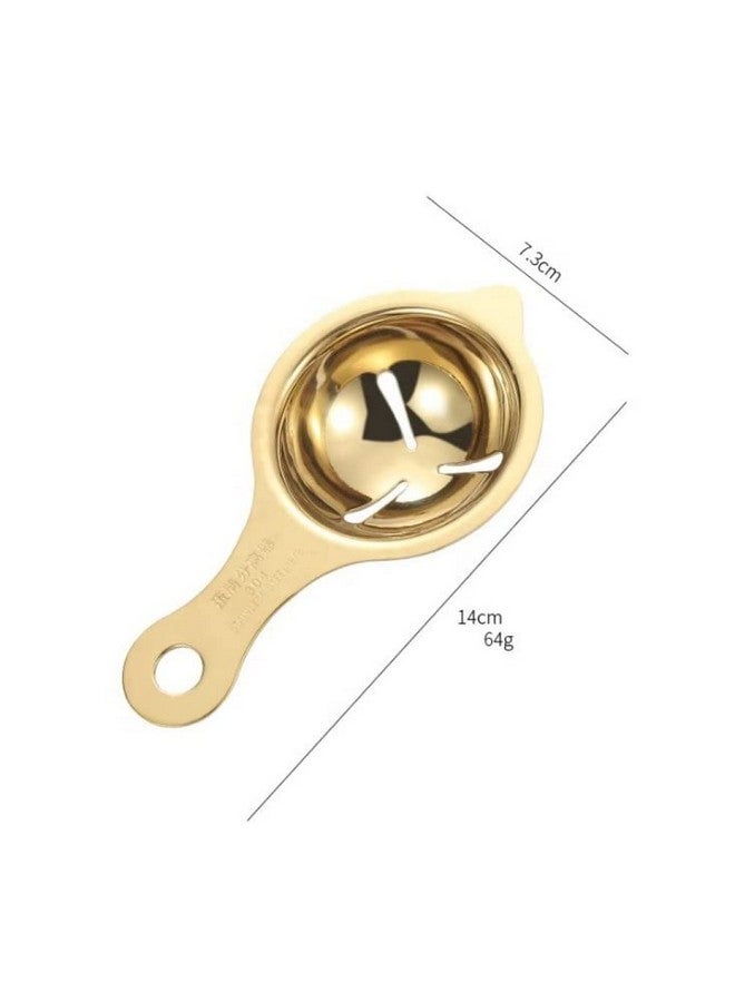 RANUR Import Stainless Steel Egg Separator, Egg Yolk Separator, Egg White Separator, Egg Filter, Egg Kitchen Tool, Egg Gadgets, Food Certified with Hanging Hook 1 Piece (Gold) - Image 2
