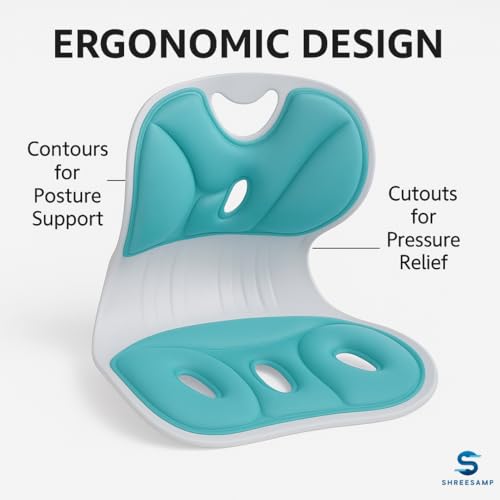 SHREESAMP Ergonomic Posture Correcting Chair Cushion - Waist & Back Support for Desk, Office, Home, & Student Use | Orthopedic Seat & Posture Support | Ideal for Medical, Mobility, & Disability Needs - Image 5