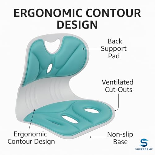 SHREESAMP Ergonomic Posture Correcting Chair Cushion - Waist & Back Support for Desk, Office, Home, & Student Use | Orthopedic Seat & Posture Support | Ideal for Medical, Mobility, & Disability Needs - Image 3