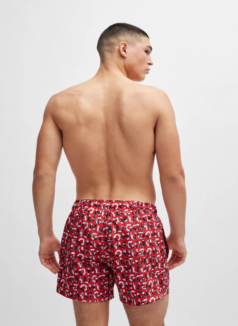 HUGO Printed Drawstring Swim Shorts