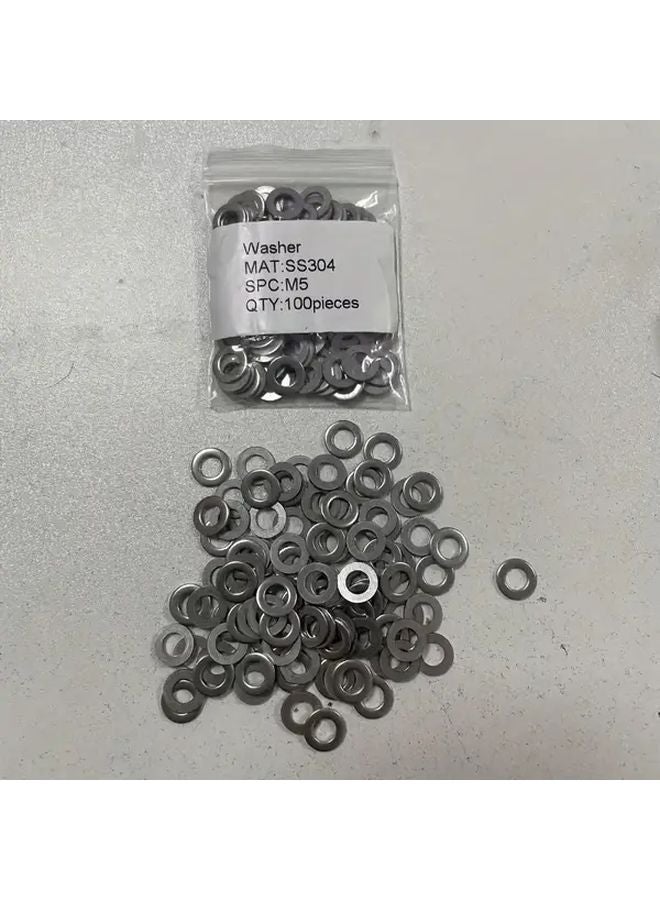 M5 Stainless Steel Flat Screw Washer Round Tab Rust Resistant Construction Fasteners - Image 1