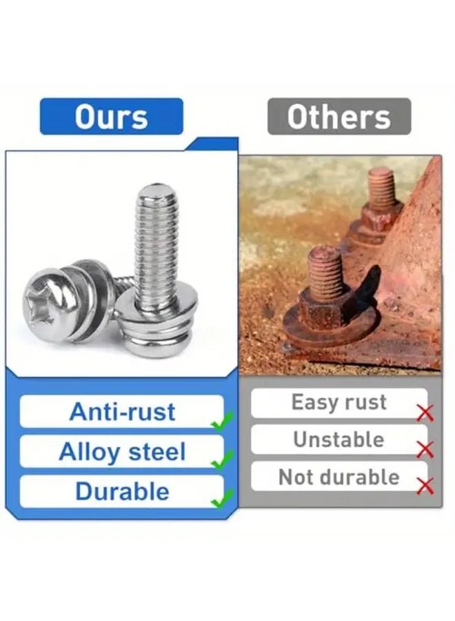 M5 Stainless Steel Flat Screw Washer Round Tab Rust Resistant Construction Fasteners - Image 4