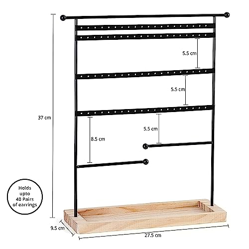 ABOUT SPACE Metal Earring 4 Layer 80 Holes Stand Organizer Jewelry Display Stands Organizer Stand Suitable to Organize Necklace Bracelets Chain Earring Holder Jewelry Holder Hanging Organiser - Image 2