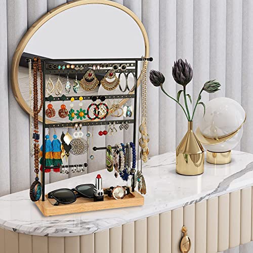 ABOUT SPACE Metal Earring 4 Layer 80 Holes Stand Organizer Jewelry Display Stands Organizer Stand Suitable to Organize Necklace Bracelets Chain Earring Holder Jewelry Holder Hanging Organiser - Image 5