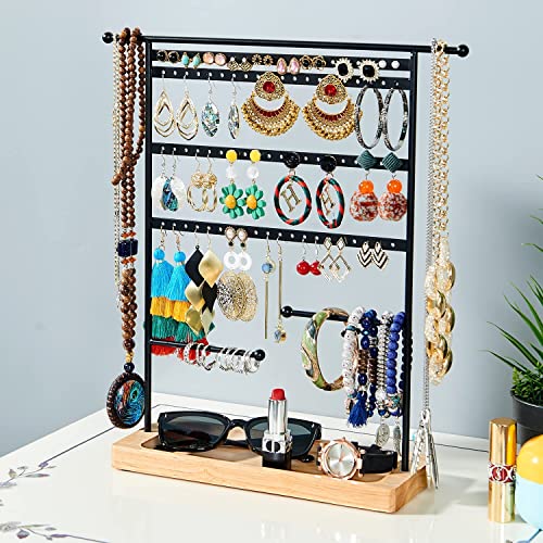 ABOUT SPACE Metal Earring 4 Layer 80 Holes Stand Organizer Jewelry Display Stands Organizer Stand Suitable to Organize Necklace Bracelets Chain Earring Holder Jewelry Holder Hanging Organiser - Image 4
