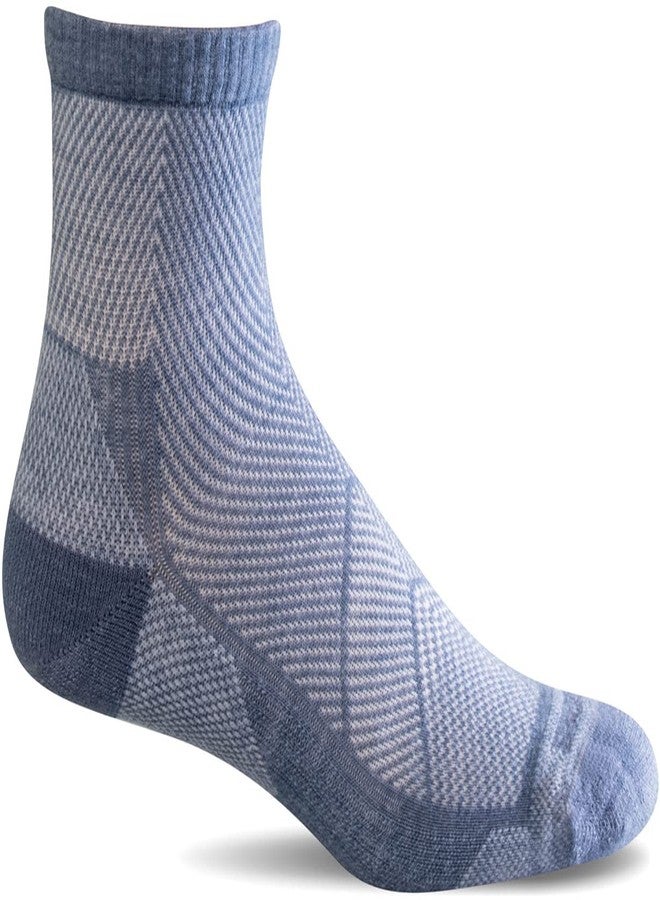 Sockwell Women's Elevate Quarter Moderate Compression Sock, Bluestone - M/L - Image 1