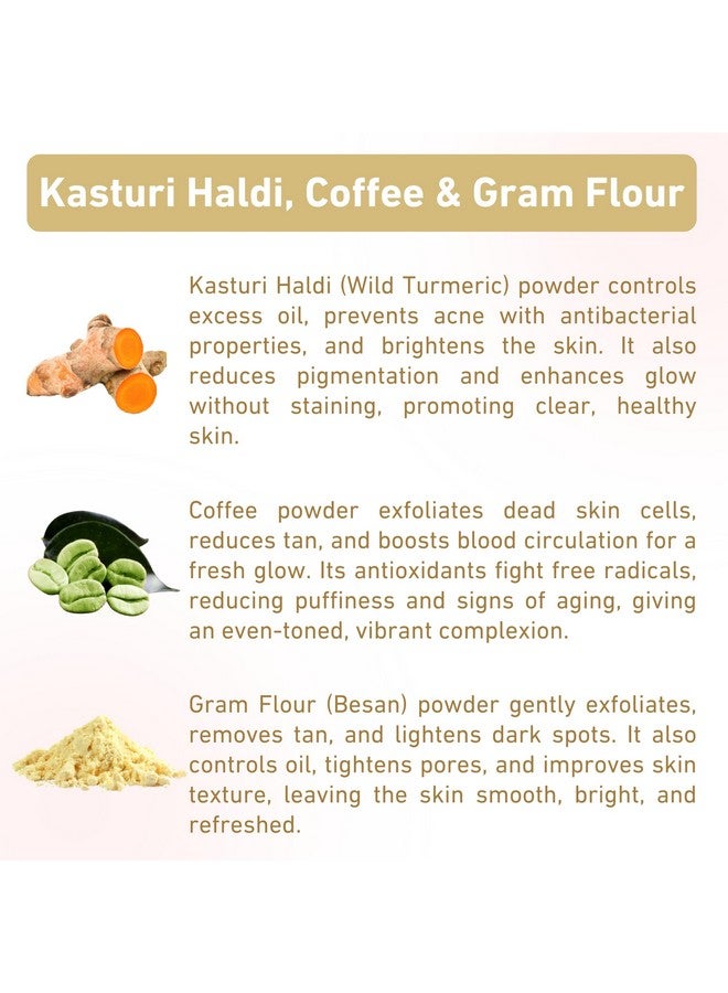 Pretty Me Prettyme Coffee & Turmeric Powder Face Pack for Detan | Helps In Tan Removal & Brighter Skin Tone | Natural Face Pack For Women/Men - Safe For All Skin Type - 80g - Image 3