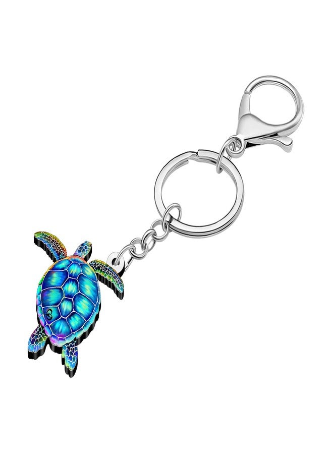 DALANE Acrylic Ocean Animals Keychains Shark Crab Whale Turtle Car Key Ring Gifts for Women Girls Kids Purse Charms Decor (Navy) - Image 4