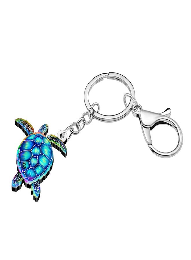 DALANE Acrylic Ocean Animals Keychains Shark Crab Whale Turtle Car Key Ring Gifts for Women Girls Kids Purse Charms Decor (Navy) - Image 3