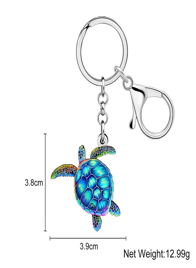DALANE Acrylic Ocean Animals Keychains Shark Crab Whale Turtle Car Key Ring Gifts for Women Girls Kids Purse Charms Decor (Navy) - Image 5