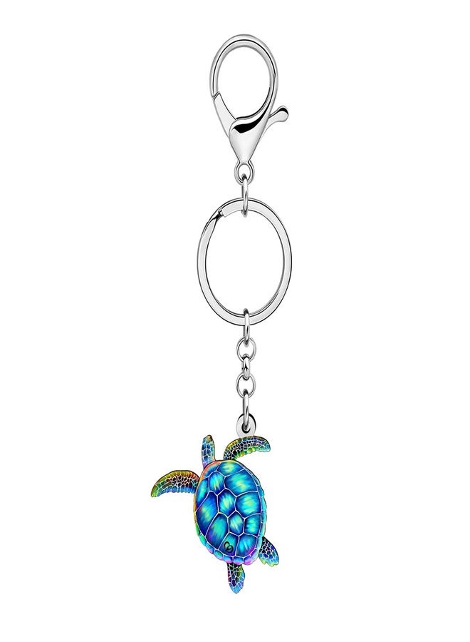 DALANE Acrylic Ocean Animals Keychains Shark Crab Whale Turtle Car Key Ring Gifts for Women Girls Kids Purse Charms Decor (Navy) - Image 2