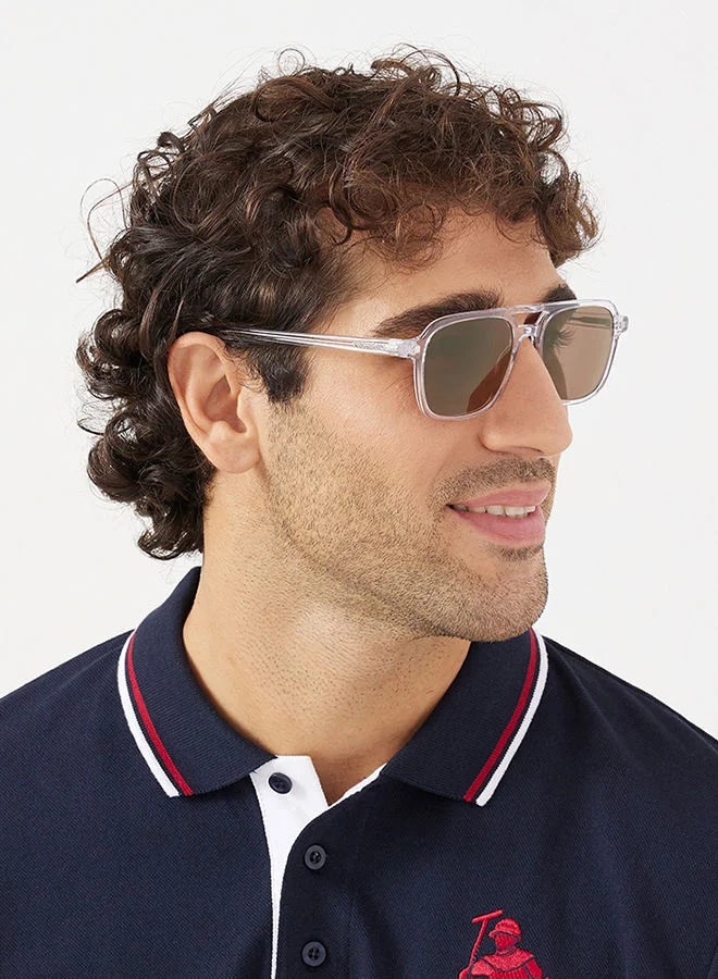 30Sundays 30Sundays NAVIGATOR,Men Sunglasses, Aviator Sunglasses, UV Protection: UV400 (Transparent,Brown)