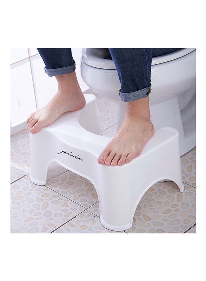 Bathroom Plastic Toilet Stool White 44.5x27x21cm - Image 5