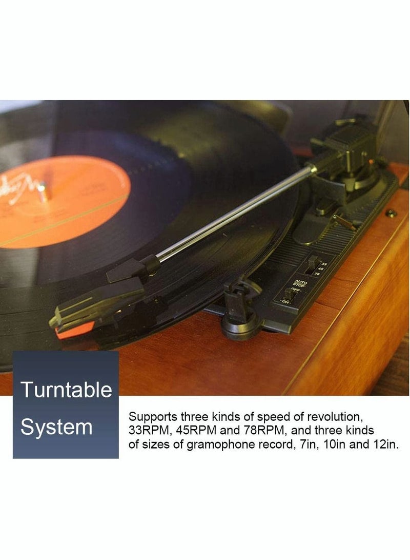 Portable Gramophone Vinyl Record Player Vintage Classic Turntable Phonograph with Built-in Stereo Speakers  - Image 4