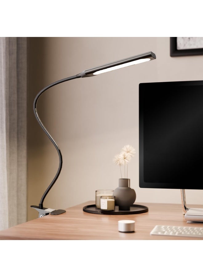 Desk Lamp Clip 3 Color Modes Dimmable Desk Lamp Metal Clip 360° Adjustable Gooseneck Portable Desk Lamp for Reading/Studying/Working Black - Image 3