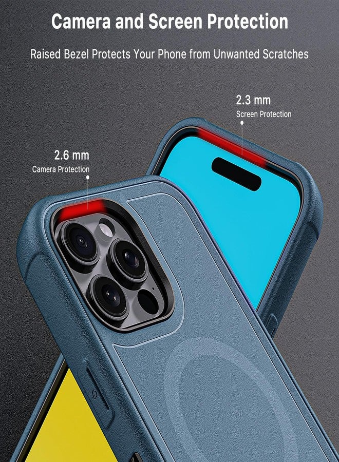 جراب M MYBAT PRO Maverick Series لهاتف iPhone 16 Pro Max مع مشبك حزام، [متوافق مع Magsafe] مع واقي شاشة، مقاوم للسقوط والصدمات، مع مسند قابل للدوران 360 درجة، حماية فائقة، لون أزرق - Image 5