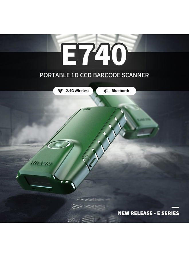 NETUM Bluetooth Barcode Scanner, 3-in-1 Small Portable CCD Barcode Reader Automatic Wireless scanner Scan Back Clip Work with Tablet iOS Android Windows MacOS for Warehouse Inventory POS (1D - E740) - Image 2