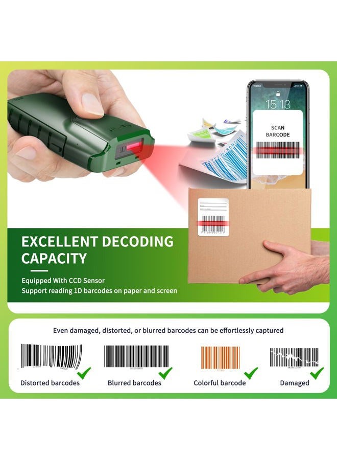 NETUM Bluetooth Barcode Scanner, 3-in-1 Small Portable CCD Barcode Reader Automatic Wireless scanner Scan Back Clip Work with Tablet iOS Android Windows MacOS for Warehouse Inventory POS (1D - E740) - Image 4