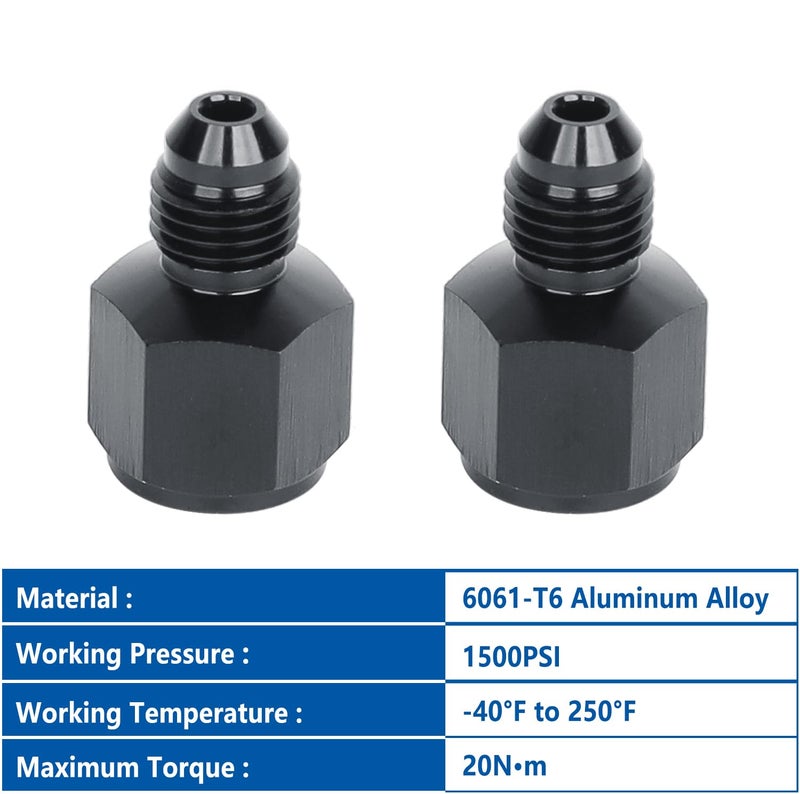 LokoCar 6AN Female to 4AN Male Fitting Flare Reducer Adapter Aluminum Black 2Pcs - Image 4